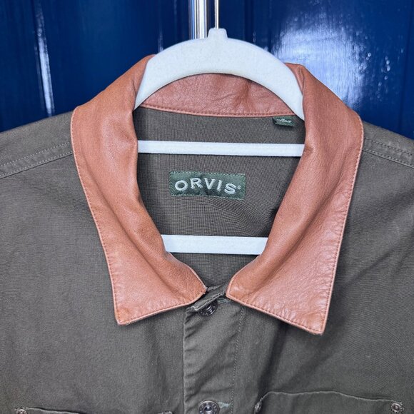 Vintage Orvis Leather Collar Canvas Chore Coat - Picture 3 of 8